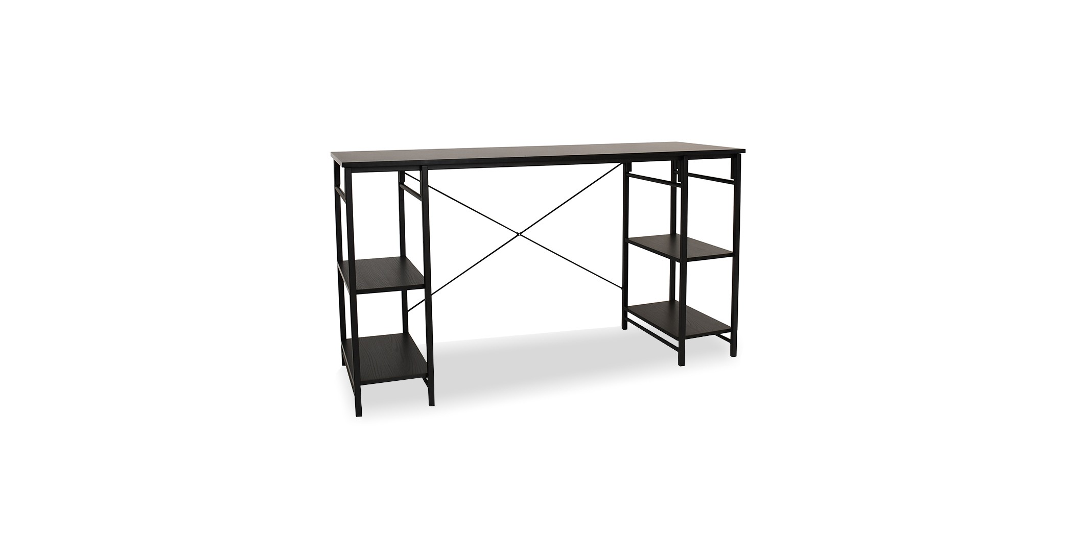Benin Metal Desk Black Oak