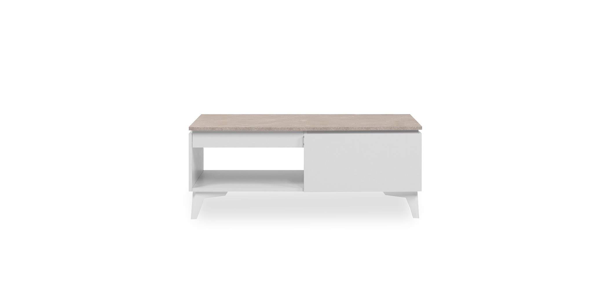 Betrix Low TV Cabinet Sandstone & White