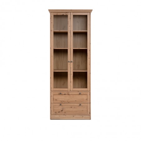 Timber Buffet 2 Doors With Glass And 2 Drawers