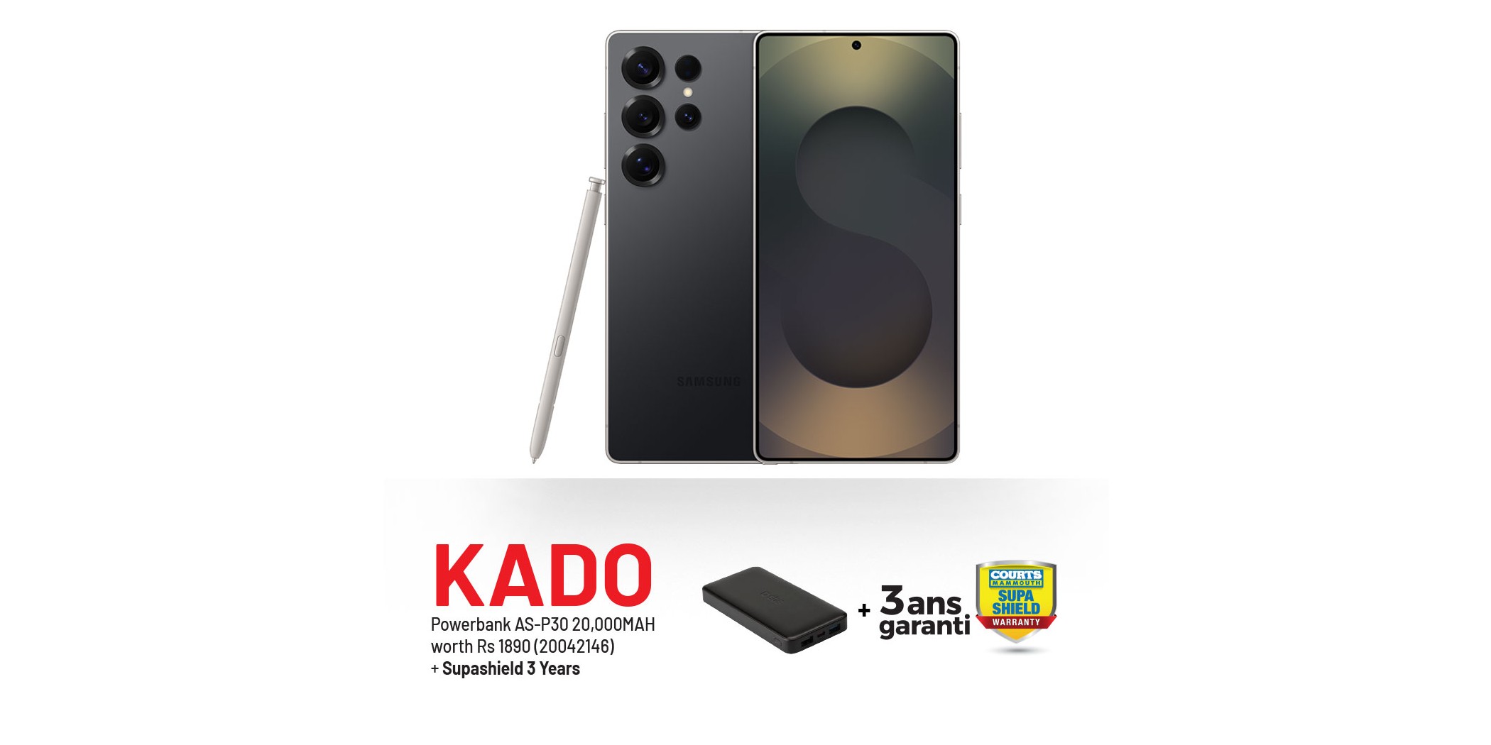 Samsung Galaxy S25 Ultra Titanium Black 12GB/512GB & Free POWERBANK AS-P30 + 3 Years Supashield Warranty