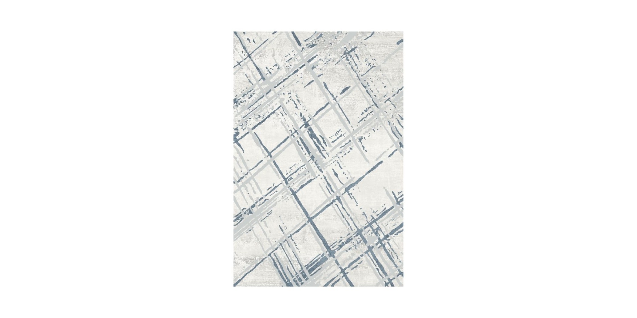 Printing Rug 160X230 cm Blue And White