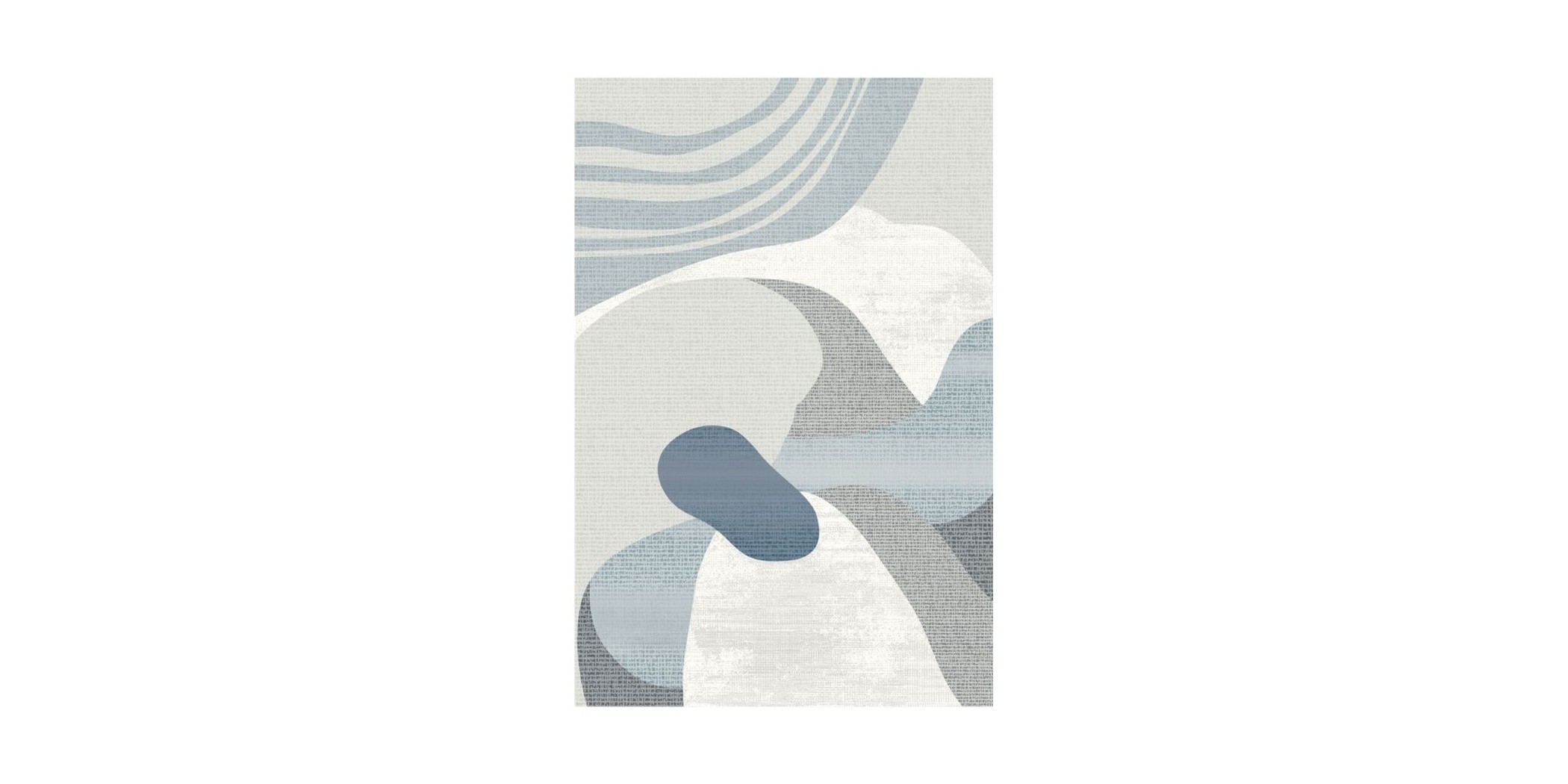 Printing Rug 160X230 cm Blue & White