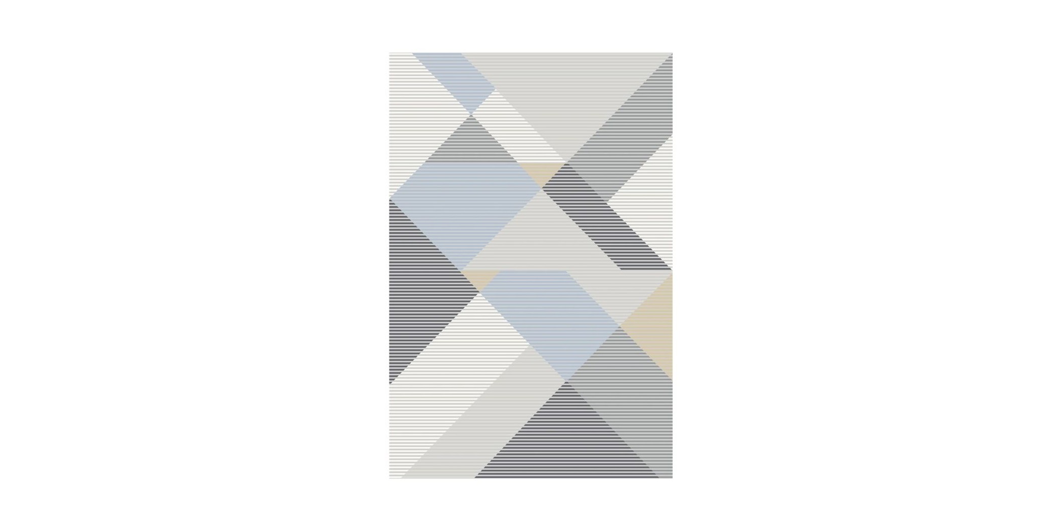 Printing Rug 160X230 cm Blue And Grey
