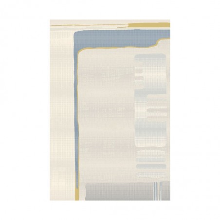 Printing Rug 160X230 cm Blue And Beige