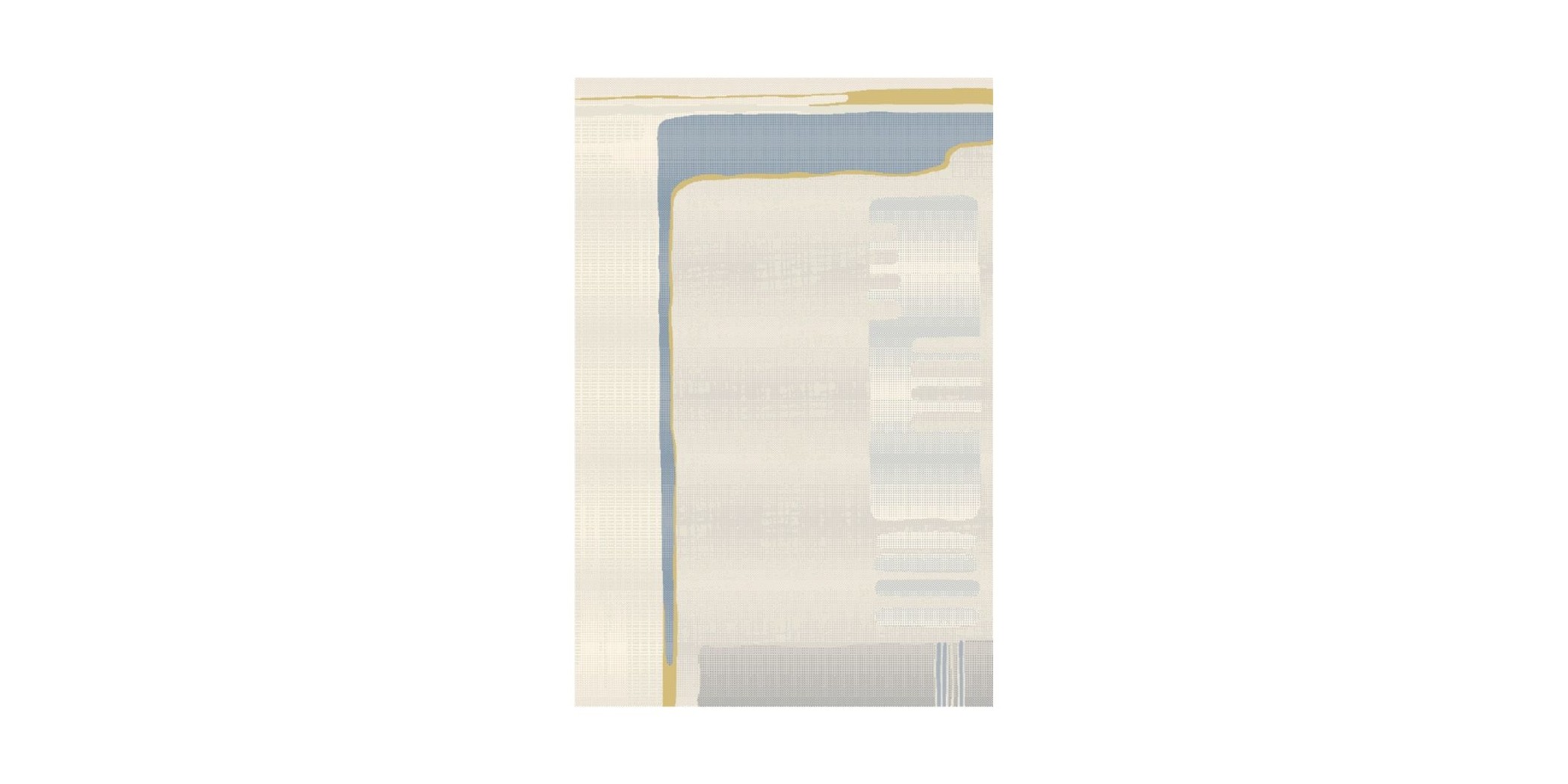 Printing Rug 160X230 cm Blue And Beige