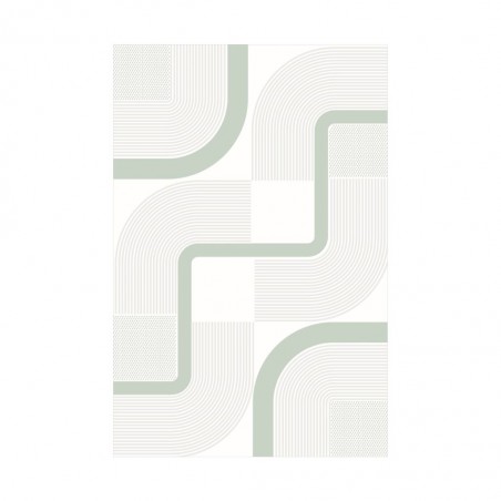 Printing Rug 160X230 cm Green And Grey Mix