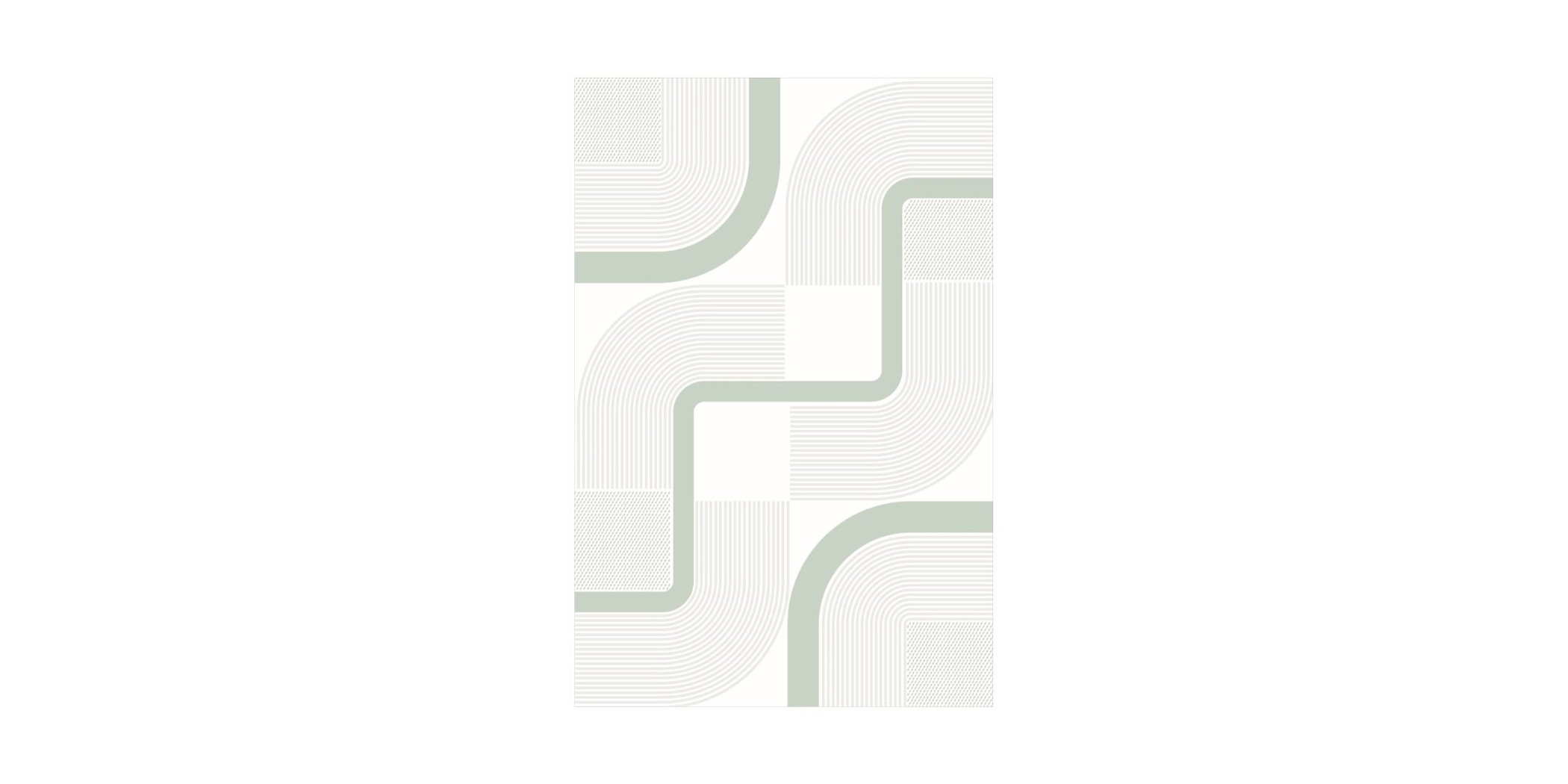 Printing Rug 160X230 cm Green And Grey Mix