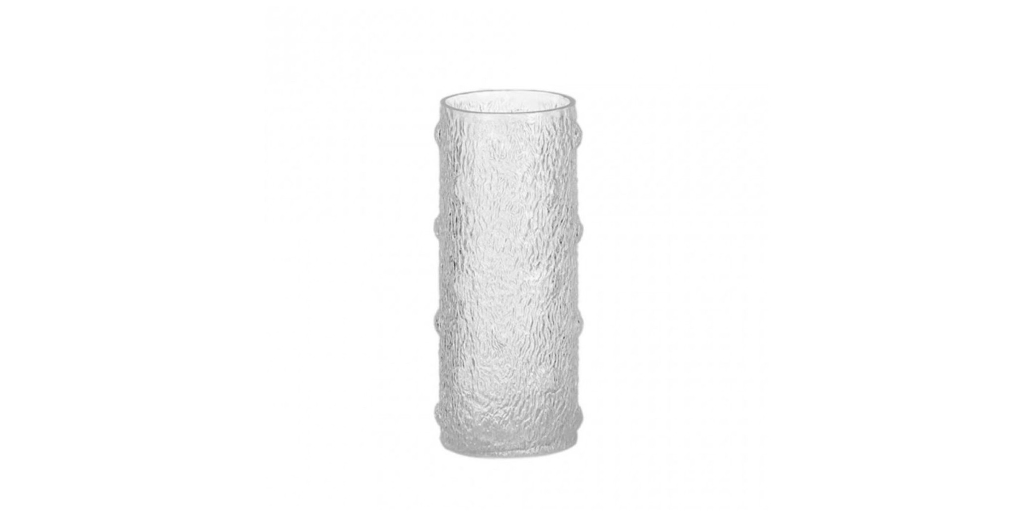 Vase Glass 12x12x30cm Clear