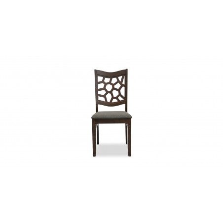 Ranger Table and 6 Chairs Rubberwood Dark Walnut Fabric G-R-Espresso