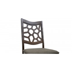Ranger Table and 6 Chairs Rubberwood Dark Walnut Fabric G-R-Espresso