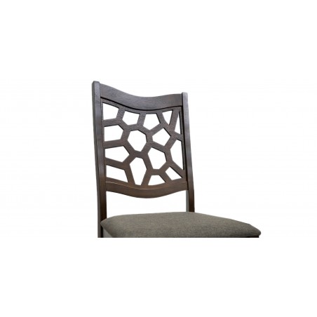 Ranger Table and 6 Chairs Rubberwood Dark Walnut Fabric G-R-Espresso