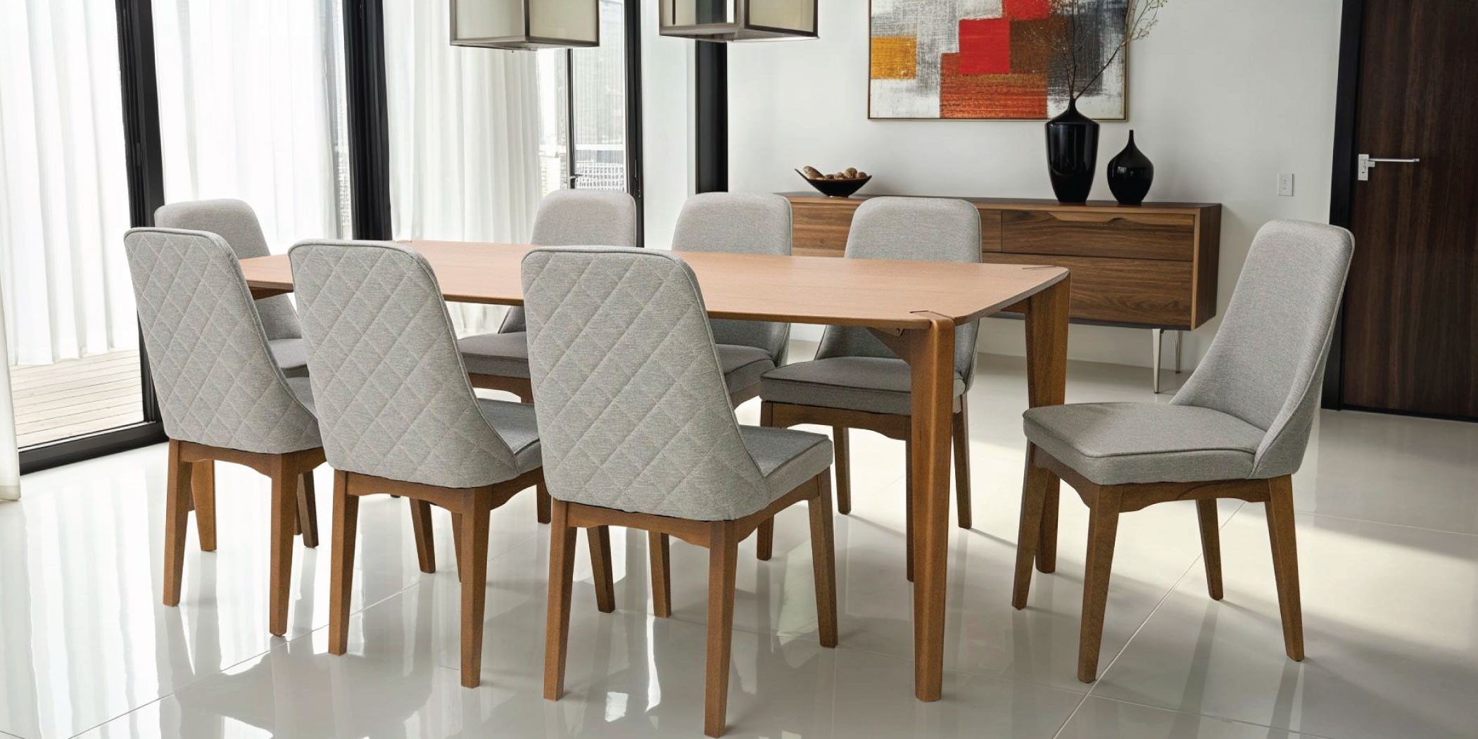 Harmony Table and 8 Chairs Canella/Natural