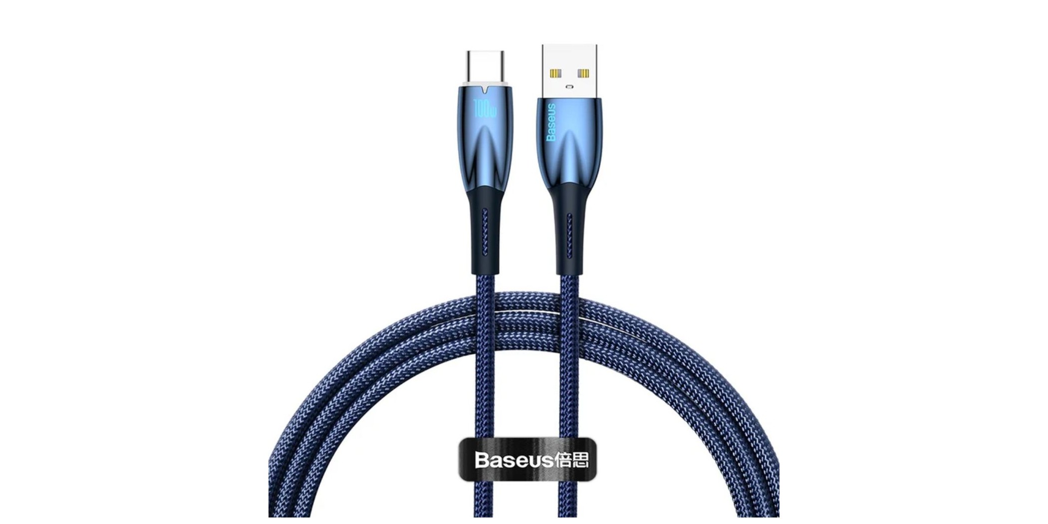 Baseus Glimmer Series Fast Charging 100w 1m Blue Data Cable USB To Type-C Cadh000403