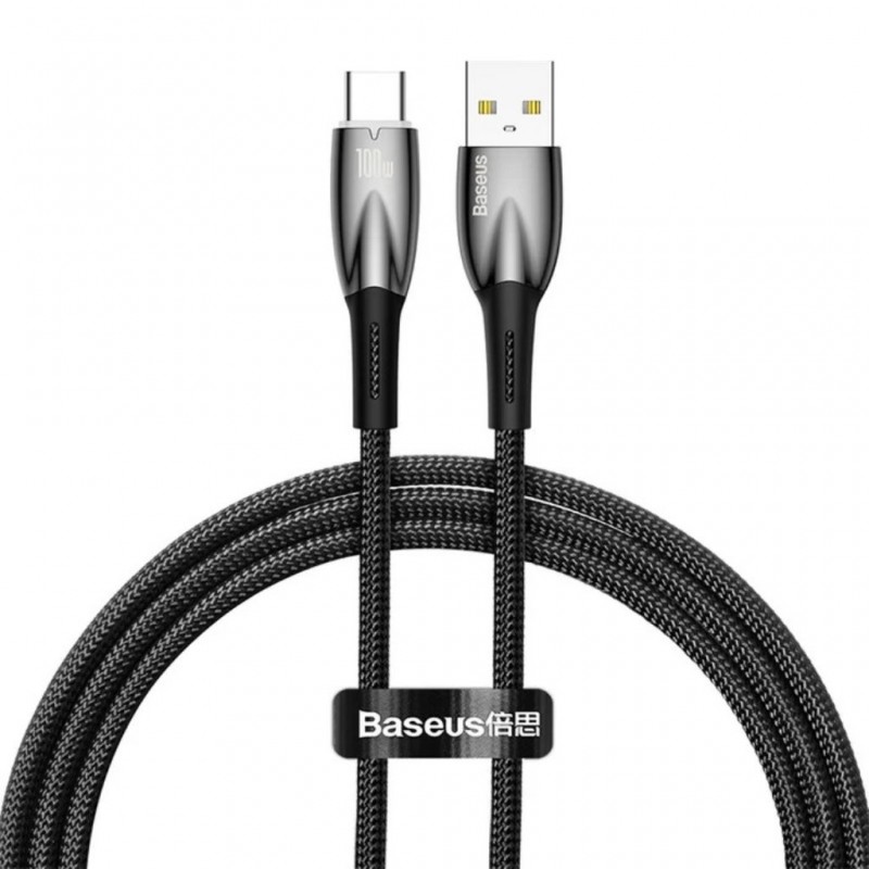 Baseus Glimmer Series Fast Charging 100w 1m Data Cable Black USB To Type-C Cadh000401