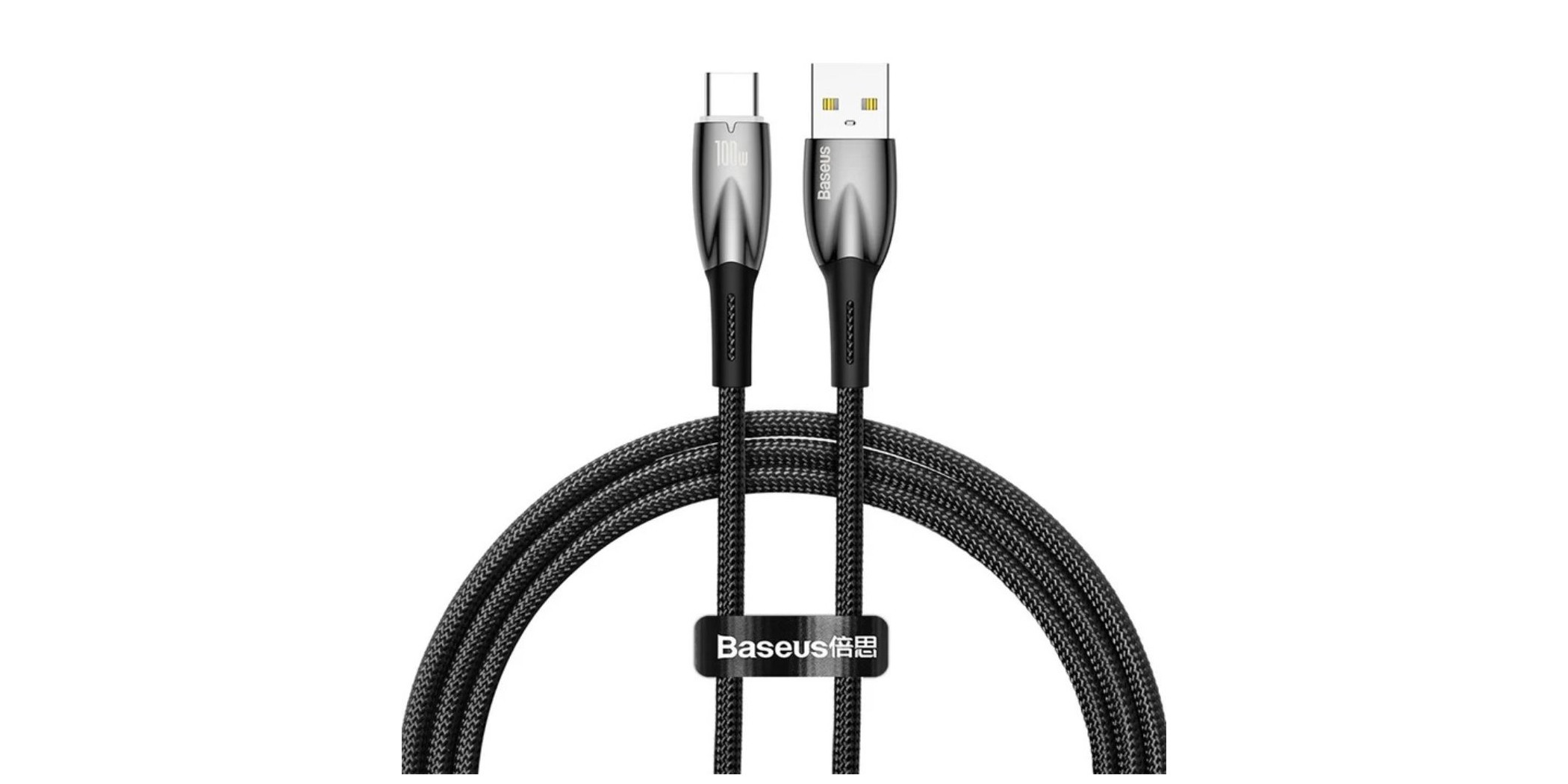 Baseus Glimmer Series Fast Charging 100w 1m Data Cable Black USB To Type-C Cadh000401