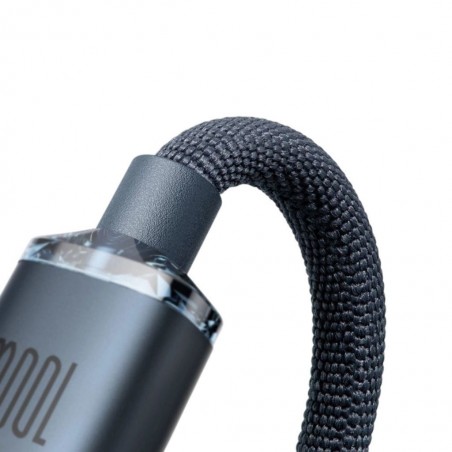 Baseus Crystal Shine Fast Charging 100w 2m Black Data Cable Type-C To Type-C Cajy000701