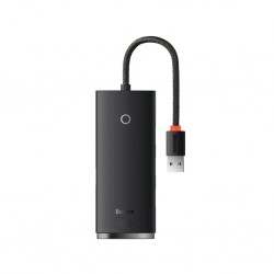 Baseus Lite Series 4-Port USB-A Hub Adapter Black (USB-A To USB 3.0*4) 25cm Wkqx030001