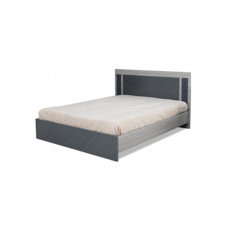 Linea Bed 150x190 cm Stone Grey And Mistrale Grey In MDF / Particle Board