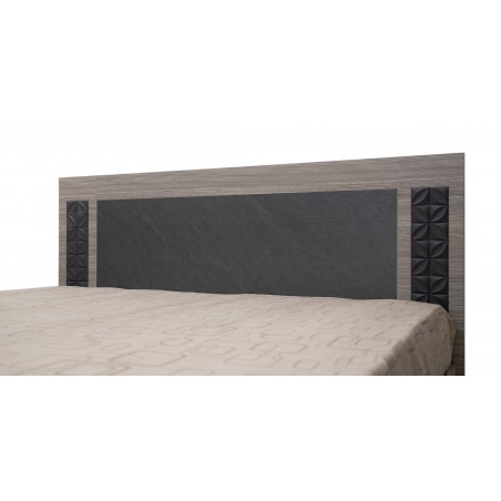 Linea Bed 150x190 cm Stone Grey And Mistrale Grey In MDF / Particle Board