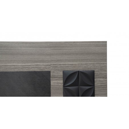 Linea Bed 150x190 cm Stone Grey And Mistrale Grey In MDF / Particle Board