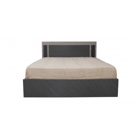 Linea Bed 150x190 cm Stone Grey And Mistrale Grey In MDF / Particle Board