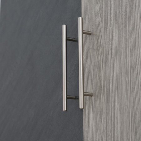 Linea Wardrobe 4 Doors Stone Grey & Mistrale Grey In MDF / Particle Board