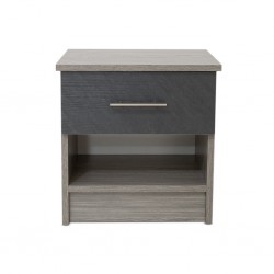 Linea Night Table Stone Grey & Mistrale Grey In MDF / Particle Board