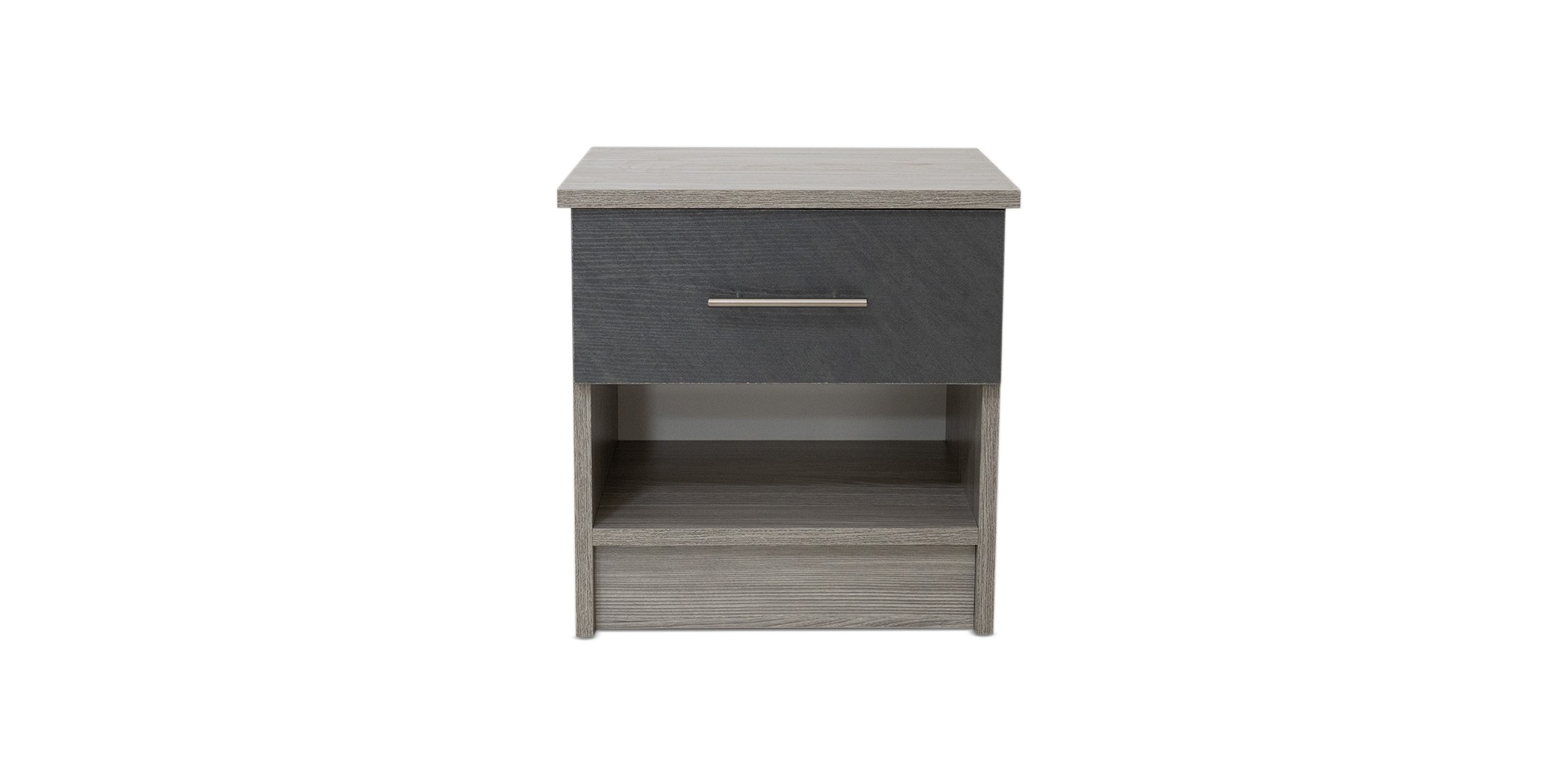 Linea Night Table Stone Grey & Mistrale Grey In MDF / Particle Board
