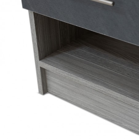 Linea Night Table Stone Grey & Mistrale Grey In MDF / Particle Board