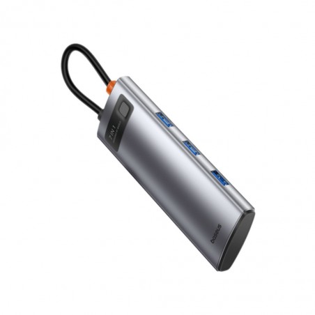 Baseus Metal Gleam Series 7-Port Hub Space Grey (Hdmi4k@60hz-1+Usb3.0+Pd+Sd/Tf) B00030708811-00