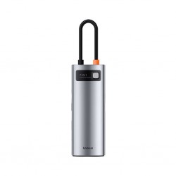 Baseus Metal Gleam Series 7-Port Hub Space Grey (Hdmi4k@60hz-1+Usb3.0+Pd+Sd/Tf) B00030708811-00