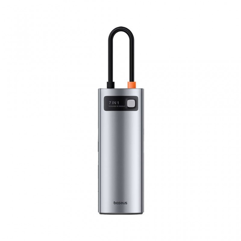Baseus Metal Gleam Series 7-Port Hub Space Grey (Hdmi4k@60hz-1+Usb3.0+Pd+Sd/Tf) B00030708811-00