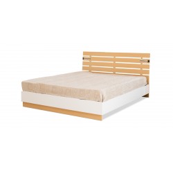 Sunrise Bed 180x200 cm With Led Lights  Light Oak And Coconut White In MDF/Particle Board