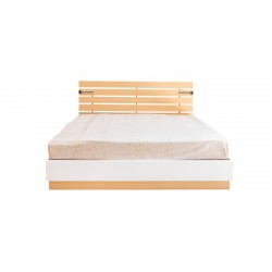 Sunrise Bed 180x200 cm With Led Lights  Light Oak And Coconut White In MDF/Particle Board