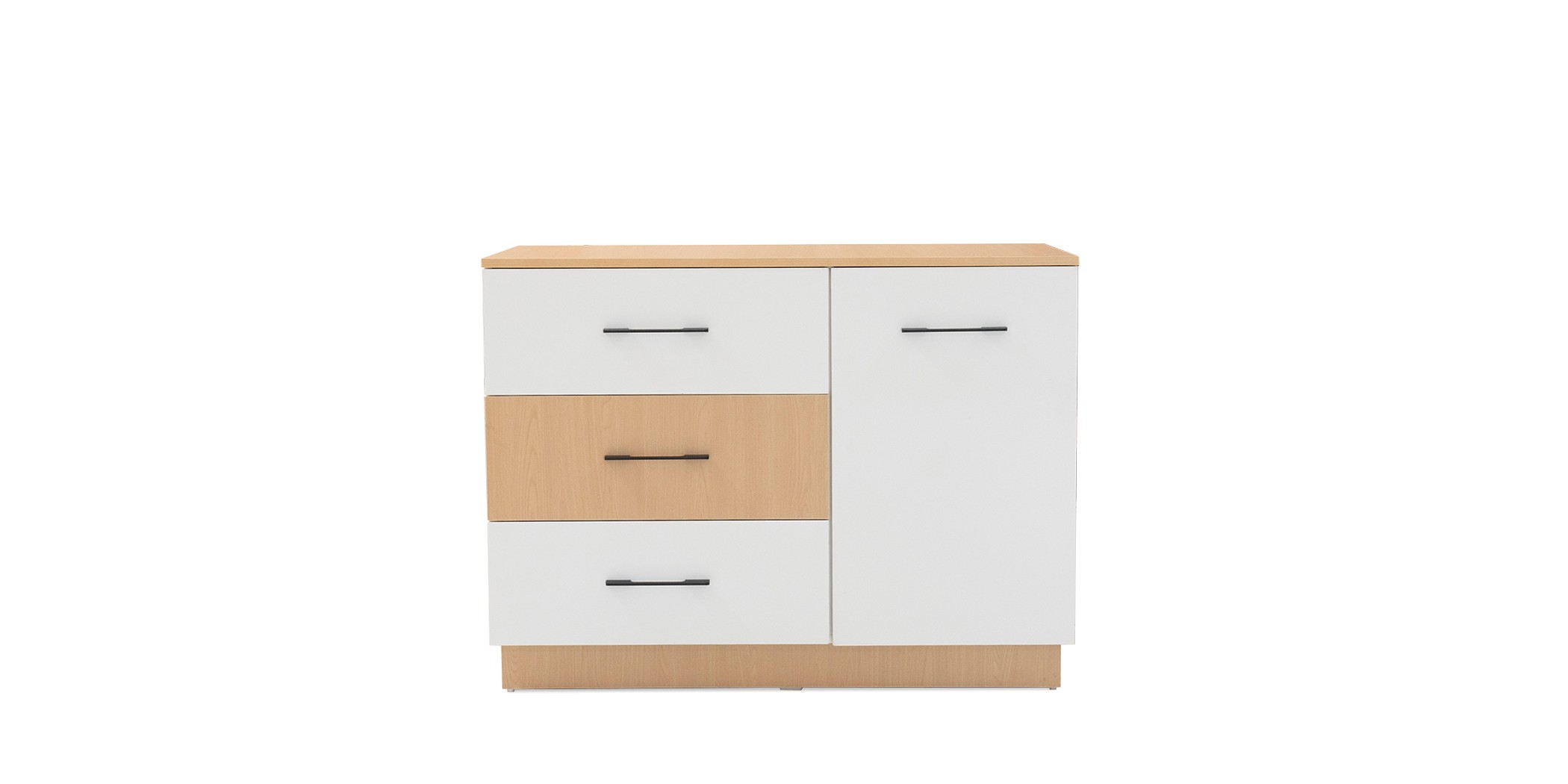 Sunrise Chest Of Drawers Light Oak & Coconut White In MDF/PB