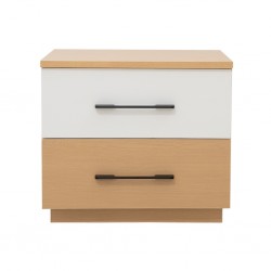 Sunrise Night Table Light Oak & Coconut White In MDF/PB