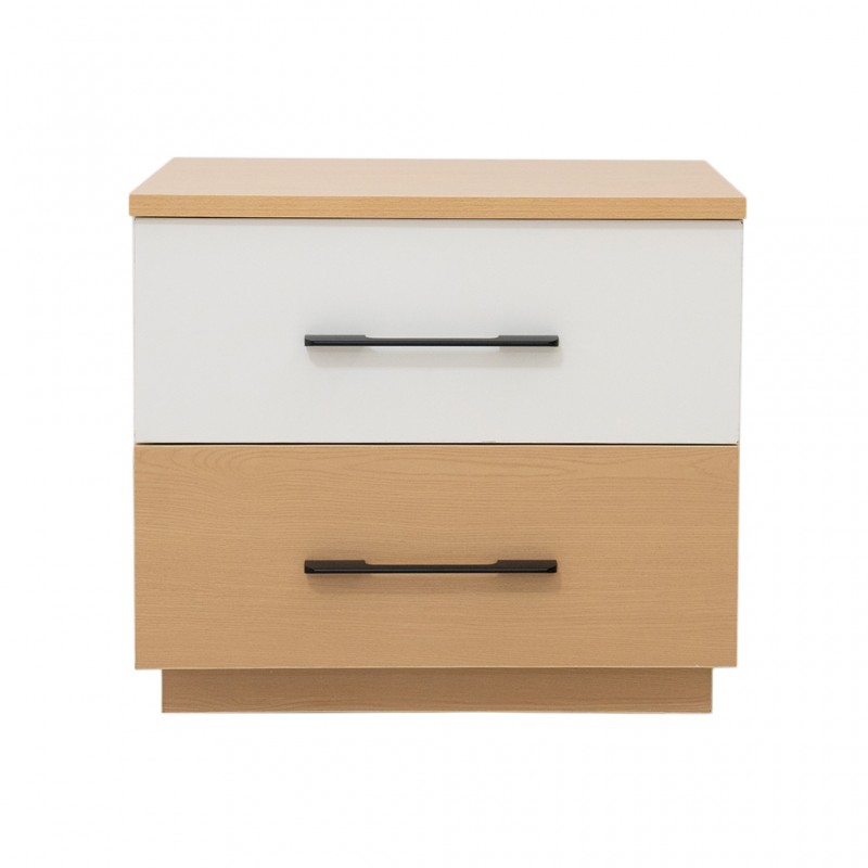 Sunrise Night Table Light Oak & Coconut White In MDF/PB