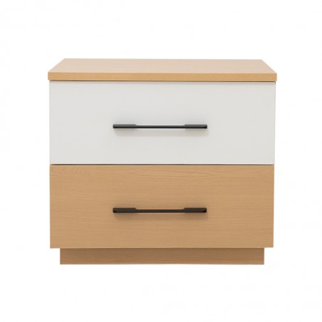 Sunrise Night Table Light Oak & Coconut White In MDF/PB