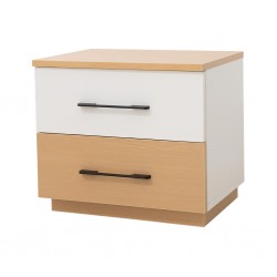 Sunrise Night Table Light Oak & Coconut White In MDF/PB