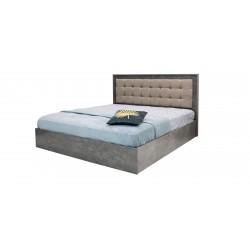 Montale Bed 180x200 cm Dark Ash Glossy & Light Ash With Cushion