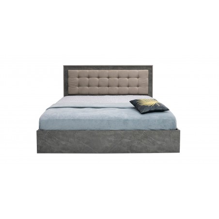 Montale Bed 180x200 cm Dark Ash Glossy & Light Ash With Cushion