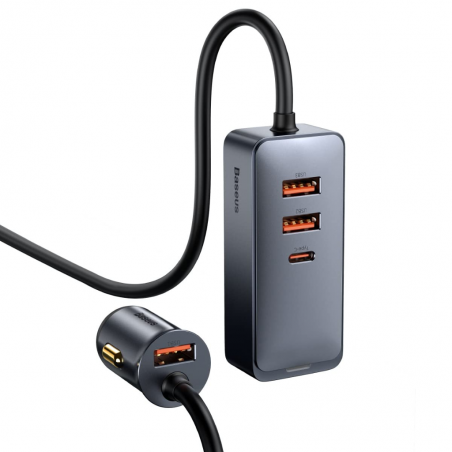 Baseus Multiport Fast Charging Car Charger Gray 120w 2u+2c Ccbt-A0g