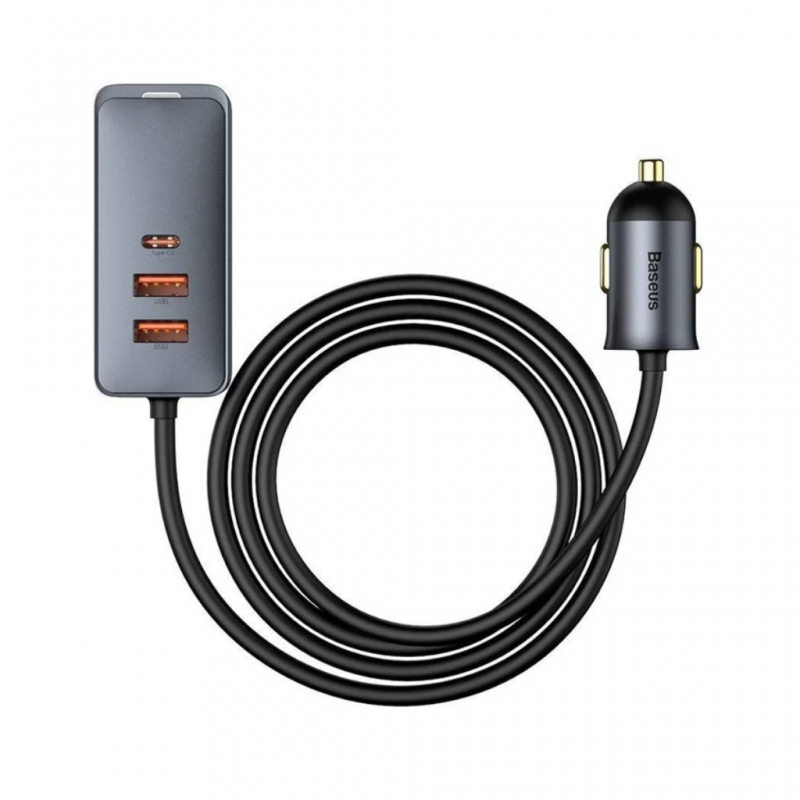 Baseus Multiport Fast Charging Car Charger Gray 120w 2u+2c Ccbt-A0g Baseus Multiport Fast Charging Car Charger Gray 120w 2u+2c Ccbt-A0g
