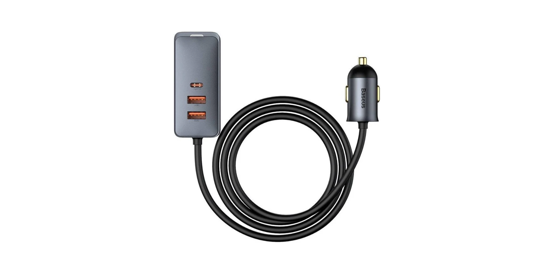 Baseus Multiport Fast Charging Car Charger Gray 120w 2u+2c Ccbt-A0g