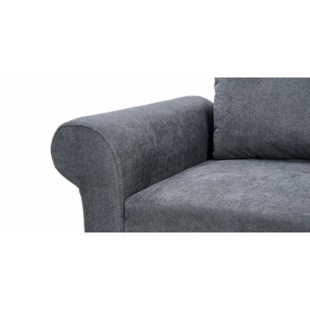 Lina Sofa 3+2+1 in Dark Grey Colour Fab