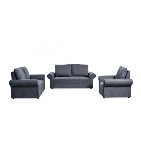 Lina Sofa 3+2+1 in Dark Grey Colour Fab