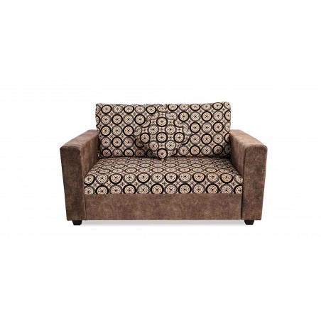 Conrad Sofa 3+2+1 Plain Brown & Pattern Fab