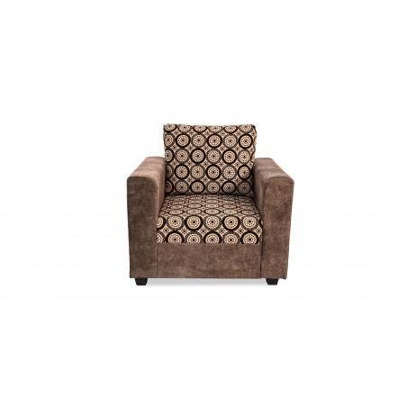 Conrad Sofa 3+2+1 Plain Brown & Pattern Fab