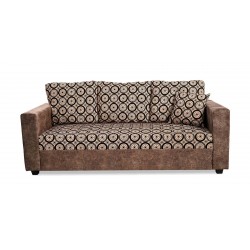 Conrad Sofa 3+2+1 Plain Brown & Pattern Fab
