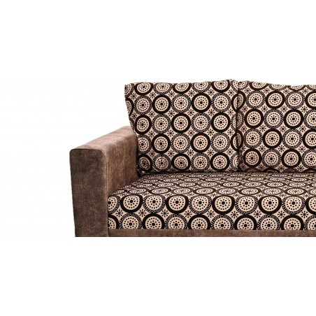 Conrad Sofa 3+2+1 Plain Brown & Pattern Fab